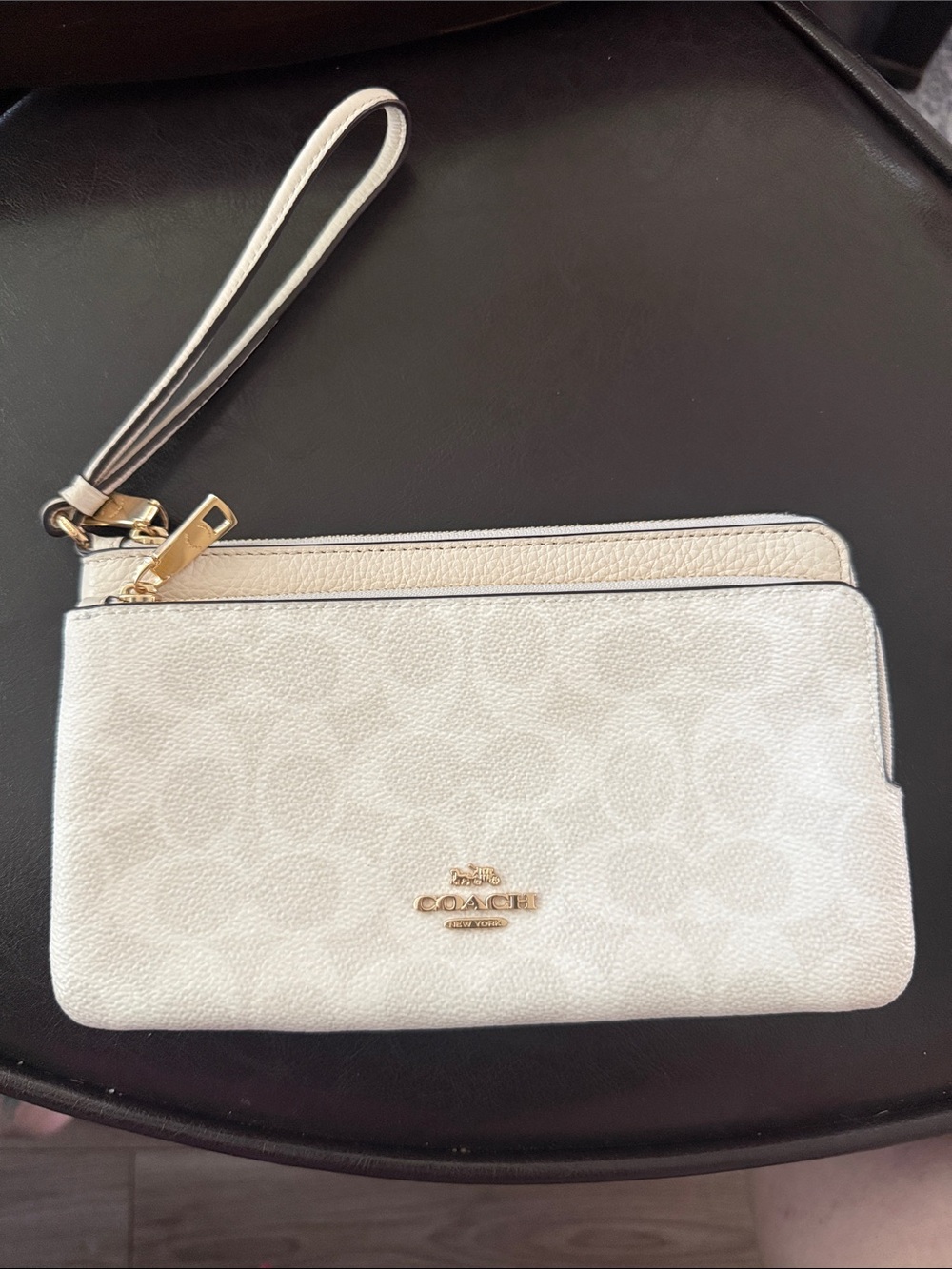 Large Double Zip Coach Wristlet